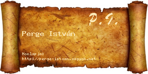 Perge István névjegykártya